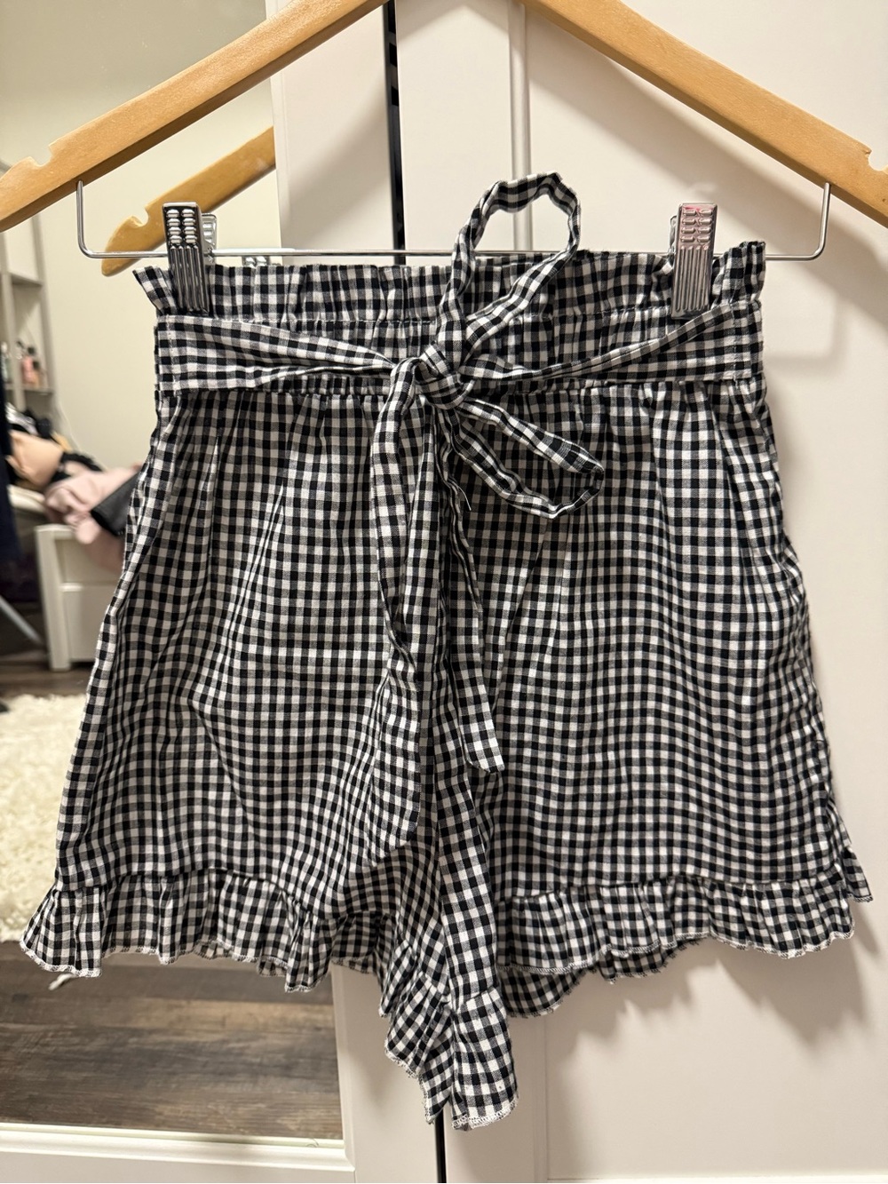Black Tie-Waist Shorts